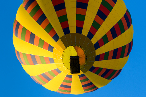 Hot air balloon underneath looking up