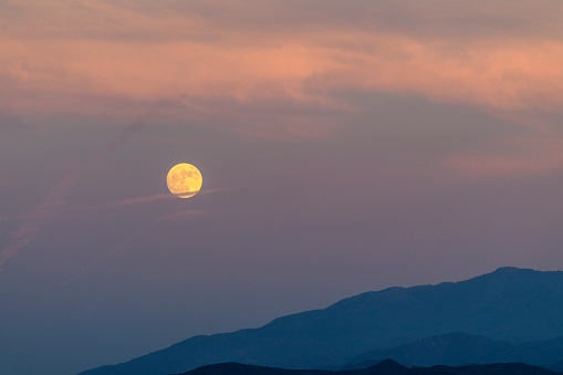 Moonlight glow on mountain side