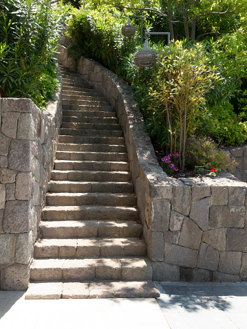 Stone Stairway in garden.