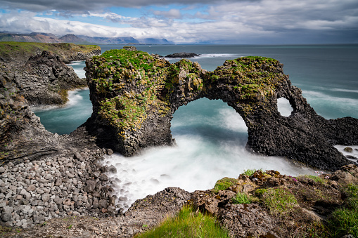 naturally formed stone arch Gatklettur