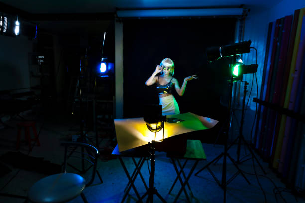 Behind the scenes in a photographic studio
