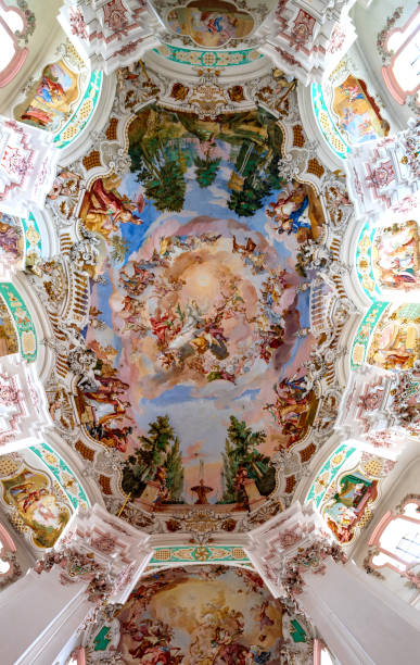 Ceiling Arts of the Church St. Peter and Paul stock photo