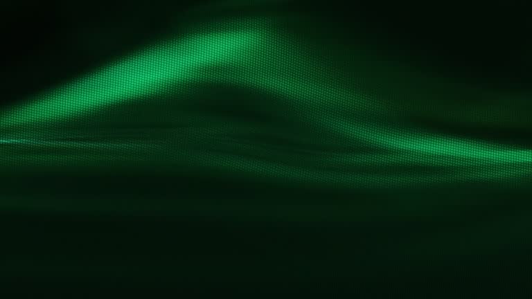 Abstract Magenta Halftone Dots Loop Background with Green and Black Wave Swirl Blur Pattern