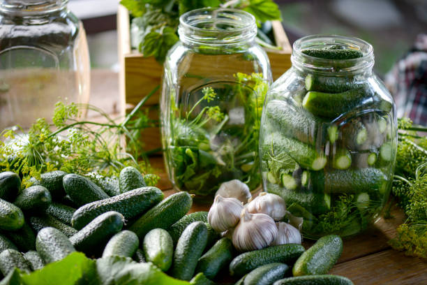 istock Homemade marinated or pickled cucumbers 1411295728