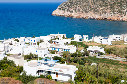 The Chora ('capital') of Naxos island, Apollonas village, Cyclades Islands, Aegean Sea, Greece, Europe.