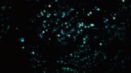 Abstract Green Blue Computer Hex Code Machine Learning Algorithm Hud ...
