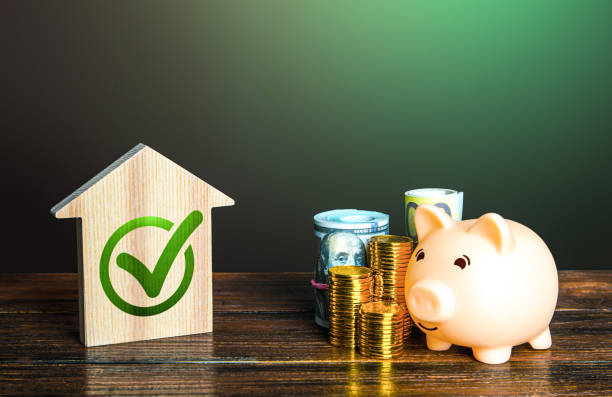 reglas para comprar bienes raíces. corrección del contrato. estado del edificio. valoración de inmuebles. inversión segura. calidad y eficiencia energética de la vivienda. ahorro de dinero en facturas. la mejor opción de vivienda - piggy bank savings pig currency fotografías e imágenes de stock