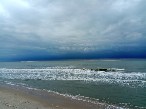 Evening sea at Cha-am beach, Prachuap Phetchaburi province famous beaches of thailand