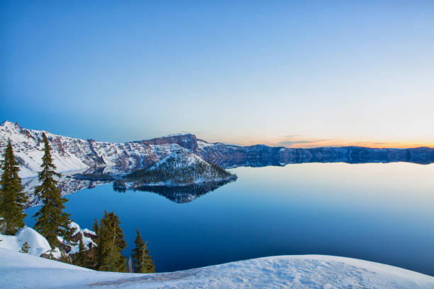 istock Dawn on the Crater Lake 1411314424