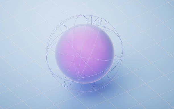 istock Cartoon planet sphere with lines surrounding, 3d rendering. 1411320734