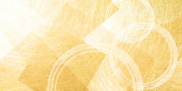 istock Golden Japanese paper and brush stroke background material (abstract) 1411329654