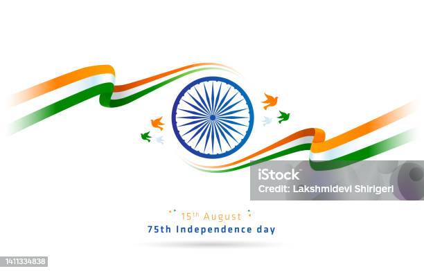 Happy Independence Day Greetings For 75th Independence Day Stock Photo - Download Image Now
