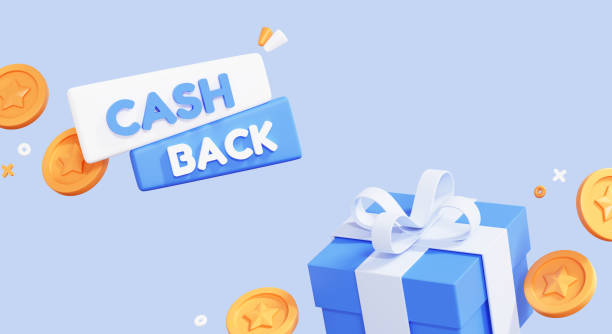 3D Cashback banner with gift box and coin. Poster for online promotion and marketing. Refund for a purchase. Loyalty program concept. Bonus and cash back offer. Creative web page design. 3D Rendering banner 3d cashback con caja de regalo y moneda. póster de promoción y marketing online. reembolso por una compra. concepto de programa de fidelización. oferta de bonificación y devolución de efectivo. diseño creativo de páginas web. renderizado 3d