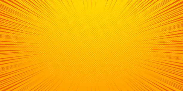 stockillustraties, clipart, cartoons en iconen met bright orange and yellow rays vector background - stripboek