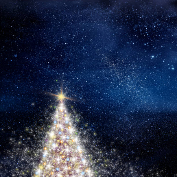 istock Abstract shiny Christmas tree and celebration concept 1411343813