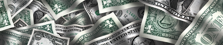 American currencies background