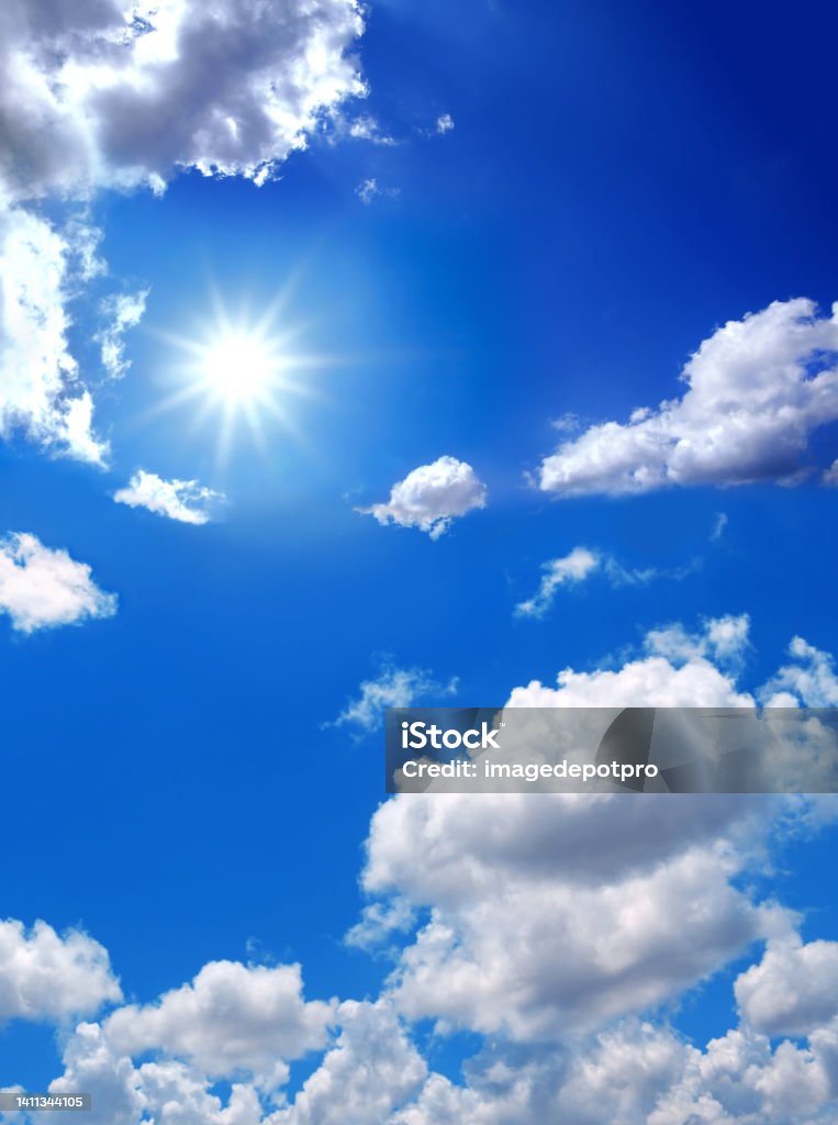 Beautiful sunny and shiny cloudscape of sky only background Empty sky background Cloud - Sky Stock Photo