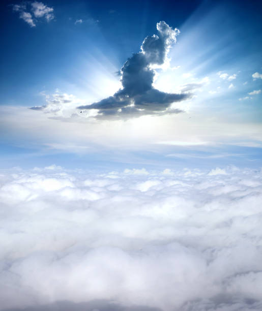 istock Over the clouds view of dramatic sky only background 1411344128