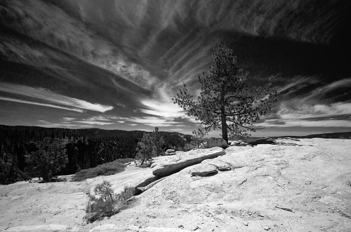 Lone Peak and surrounding landscape view, Jacob’s Ladder hiking trail, Lone Peak Wilderness, Wasatch Rocky Mountains, Utah, USA.