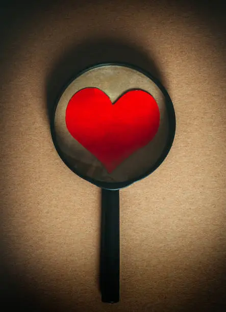 Vignetting Photo of Heart Shape in the Magnifying Glass