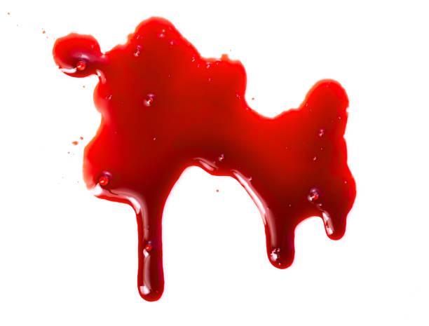 thick red blood with smudges and bubbles on a white background a pool of thick red blood with smudges and bubbles on a white background blood stock pictures, royalty-free photos & images