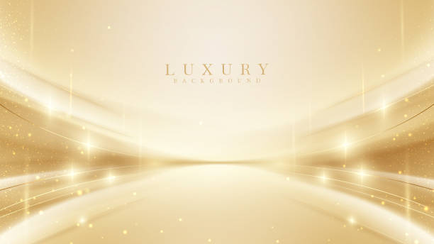 luxury background with golden light effect decoration and bokeh elements. - gold stock illustrations