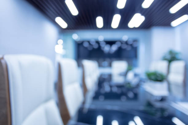 istock Close up modern design chair in conference room background free copy space for your creativity ideas text 1411354521