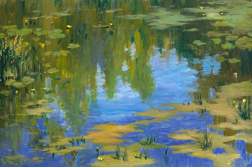 lily pond, impressionism painting