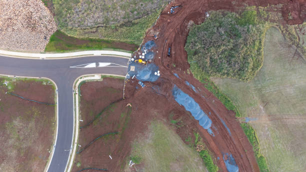 istock Aerial view of a housing development under construction 1411358362