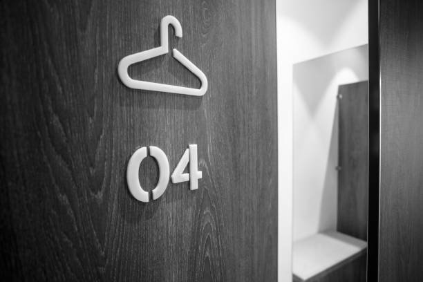 istock Locker number four in the gym locker room 1411362018