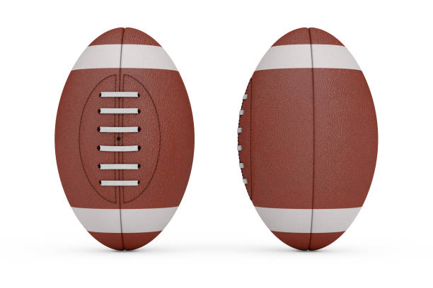 istock Red Classic Old Leather Rugby Ball. 3d Rendering 1411363645