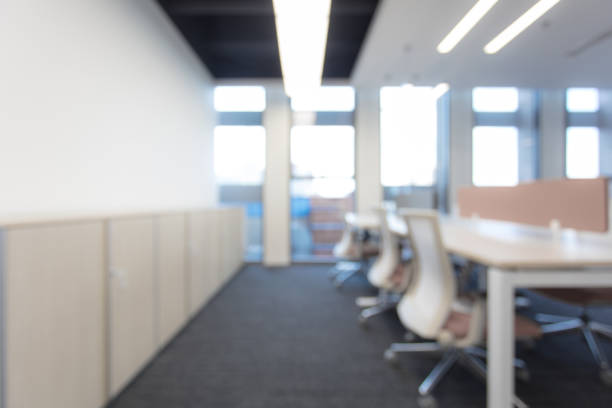 istock Modern style office, no one because of the virus，Blurred defocus effect 1411363870