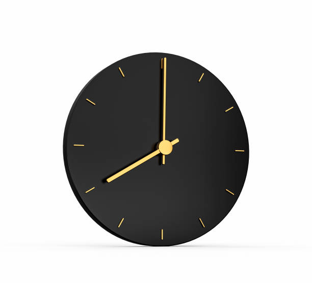 istock Premium Gold Clock icon isolated on black background. 8 o clock Time icon 3d illustration eight o'clock 1411363920