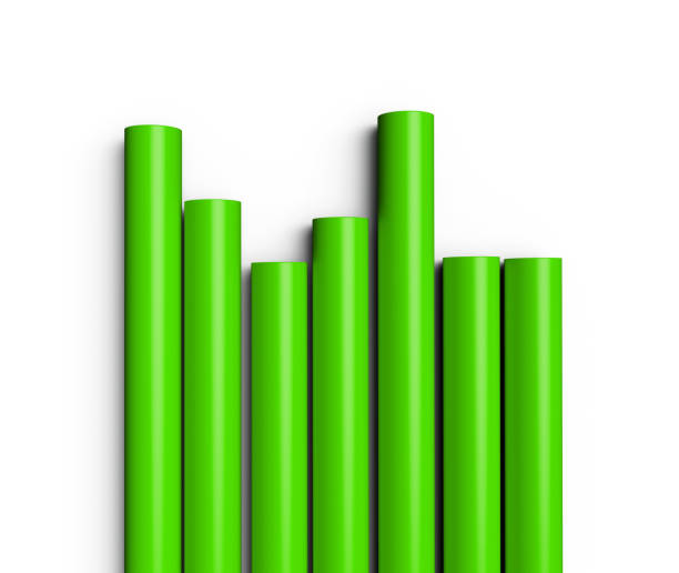 istock Green plastic pipe for hot water isolated on white background 3d illustration 1411364302