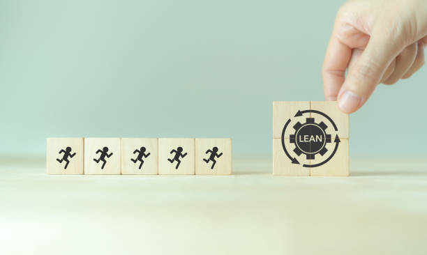 istock Lean thinking concept. Cost reduction concept. Business process improvement. Maximising productivity and quality, reducing time and cost. Cost cutting, lean process for surviving the recession. 1411364926