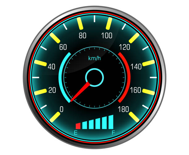 prędkościomierz 3 - odometer speedometer car battery motor vehicle stock illustrations