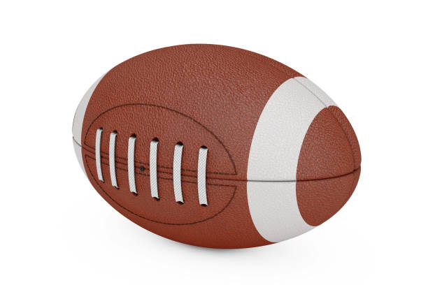 istock Red Classic Old Leather Rugby Ball. 3d Rendering 1411365740