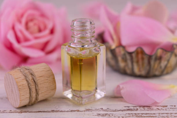 istock A bottle of rose essential oil for aromatherapy. Rose Spa 1411369765