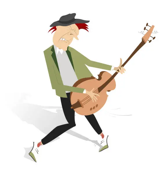 Vector illustration of Cartoon guitar player