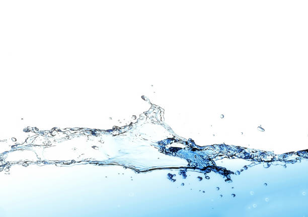 istock Illustration of blue waves and splashes 1411373967