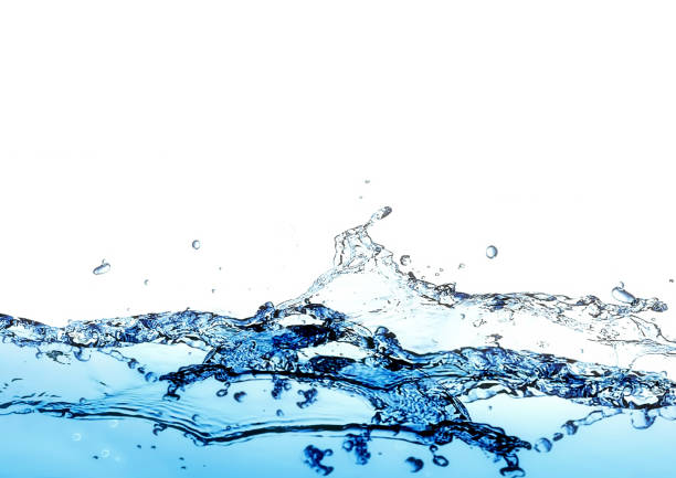 istock Illustration of blue waves and splashes 1411373984