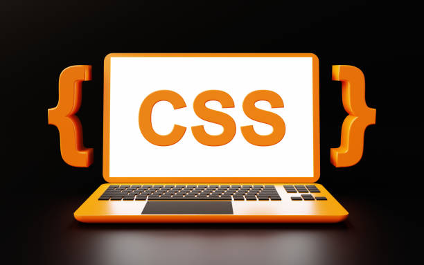 Development of a web site with css code and creation of a style sheet to improve a website Development of a web site with css code and creation of a style sheet to improve a website. 3d rendering with dark background. cascading style sheets stock pictures, royalty-free photos & images