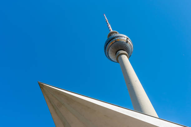 istock Low Angle View Of Communications Tower Against Clear Blue Sky 1411377482