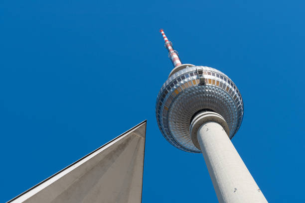 istock Low Angle View Of Communications Tower Against Clear Blue Sky 1411377503