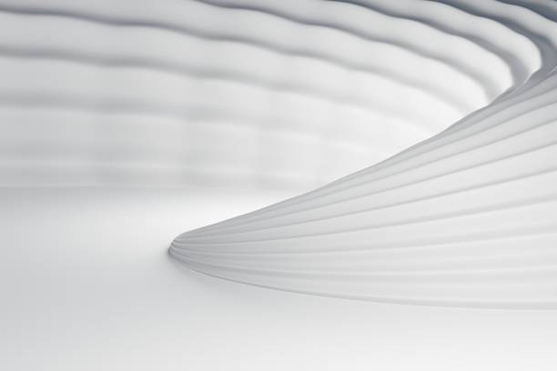 istock Gray geometric abstract 3d background. Soft elegant wavy curves. 1411378201