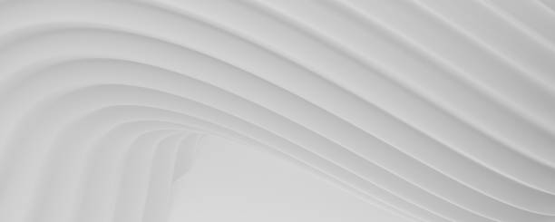 istock Gray poster abstract 3d background. Soft elegant wavy curves. Wh 1411378356