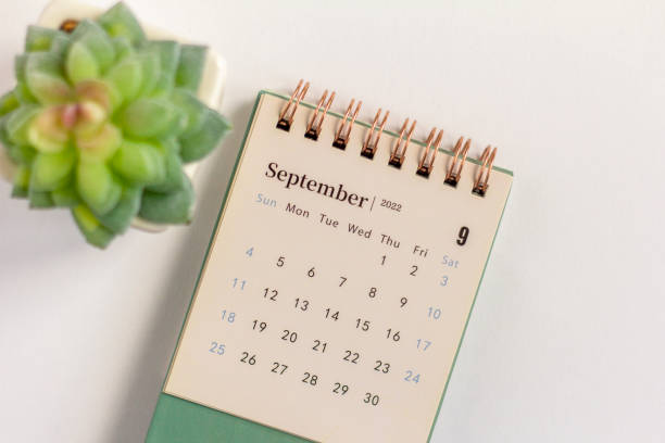 istock Hello September.The calendar for September 2022 is on the table. 1411379389