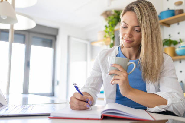 istock Girl studying and drinking coffee 1411379871