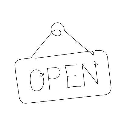 Open Sign Single Line Icon
