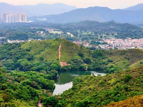 Kwu Tung Reservoir is a reservoir appearing as a heart-shape from aerial perspective on Ki Lun Shan, situated in the Northern District in Hong Kong